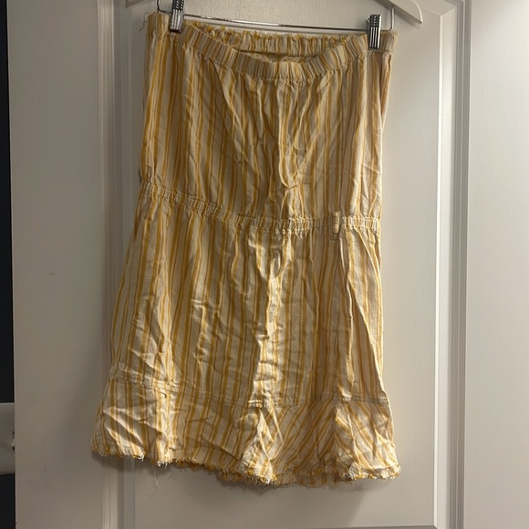 Cloth & Stone medium yellow& white strip strapless distressed style mini dress - Picture 4 of 4